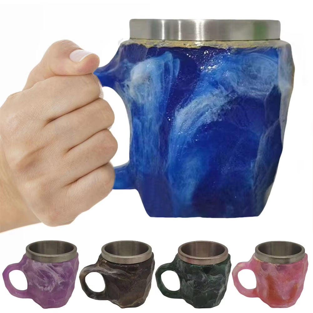 Imitation Mineral Crystal Coffee Mug Simulation Mineral Crystal Resin Coffee Cups Elegant Coffee Mug Novelty Cute Water Cup Gift