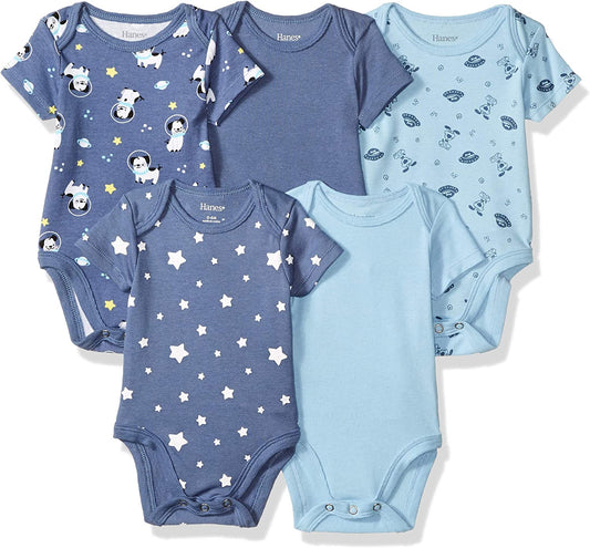 Baby and Toddler Ultimate Flexy Short Sleeve Bodysuit (5 Pack)