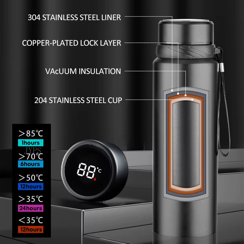 1000ML Smart Thermos Bottle Keep Cold and Hot Bottle Temperature Display Intelligent Thermos for Water Tea Coffee Vacuum Flasks