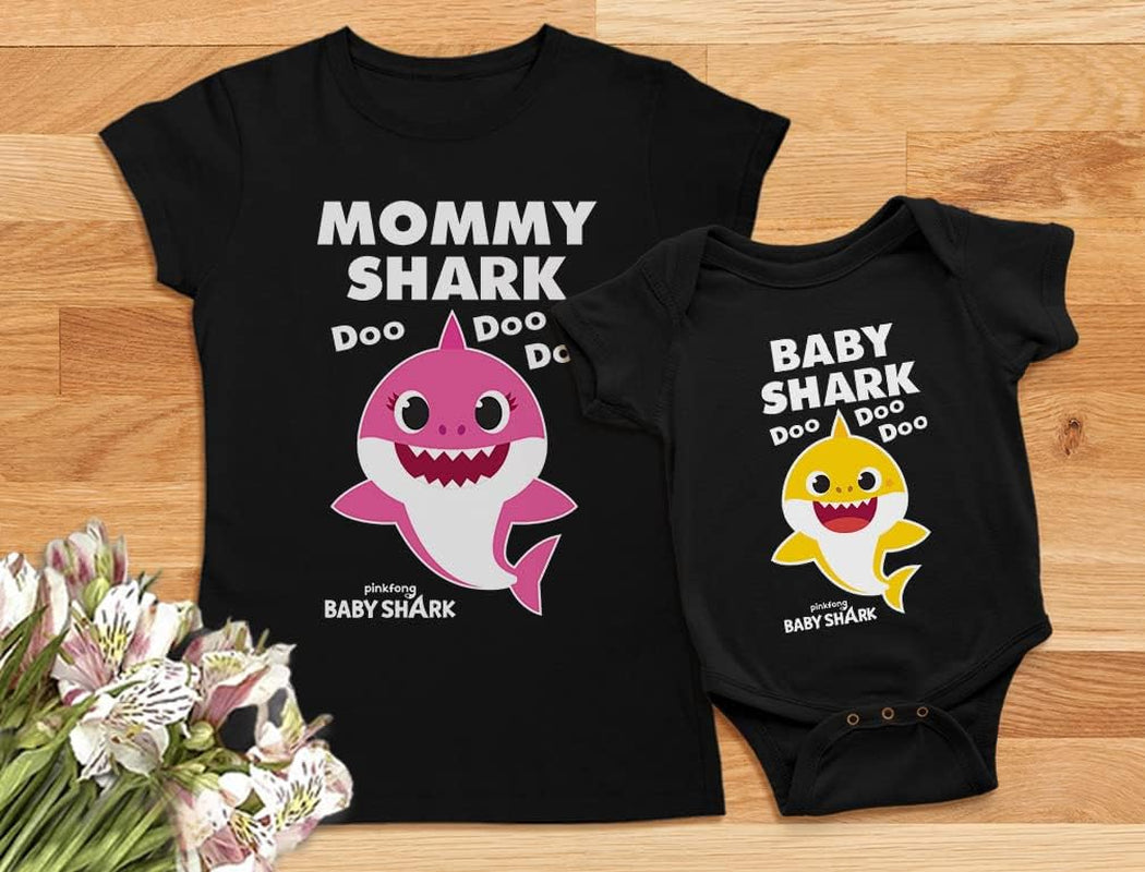 Mommy and Baby Shark Matching Outfits Mom Gifts Mother & Daughter Son Shirts Set