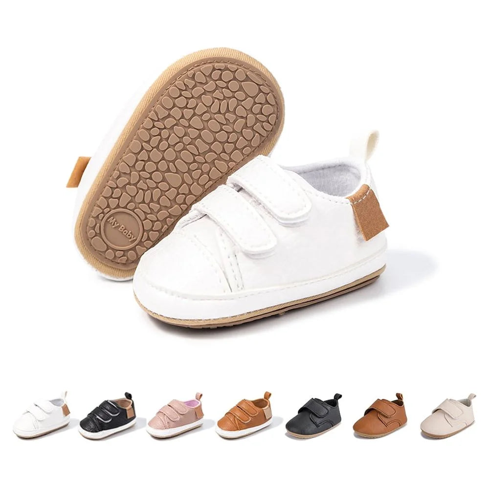 Baby Boys Girls Shoes High-Top Ankle Sneakers Toddler Soft Rubber Sole Infant Crib Shoes 0-18 Months