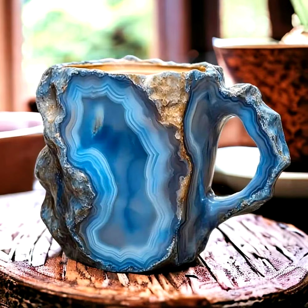 Mineral Crystal Coffee Mugs - Faux Mineral Crystal Resin Coffee Cups - Cross-Border New Arrival