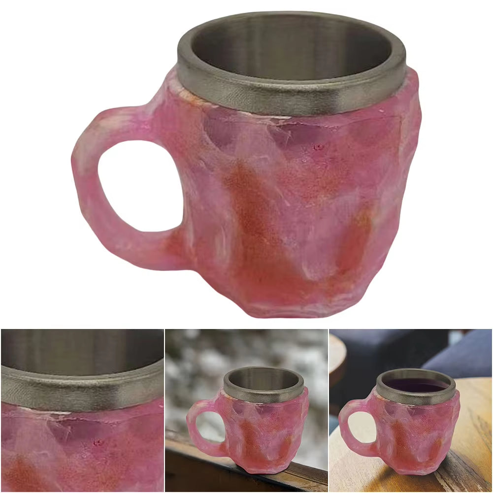 Imitation Mineral Crystal Coffee Mug Simulation Mineral Crystal Resin Coffee Cups Elegant Coffee Mug Novelty Cute Water Cup Gift